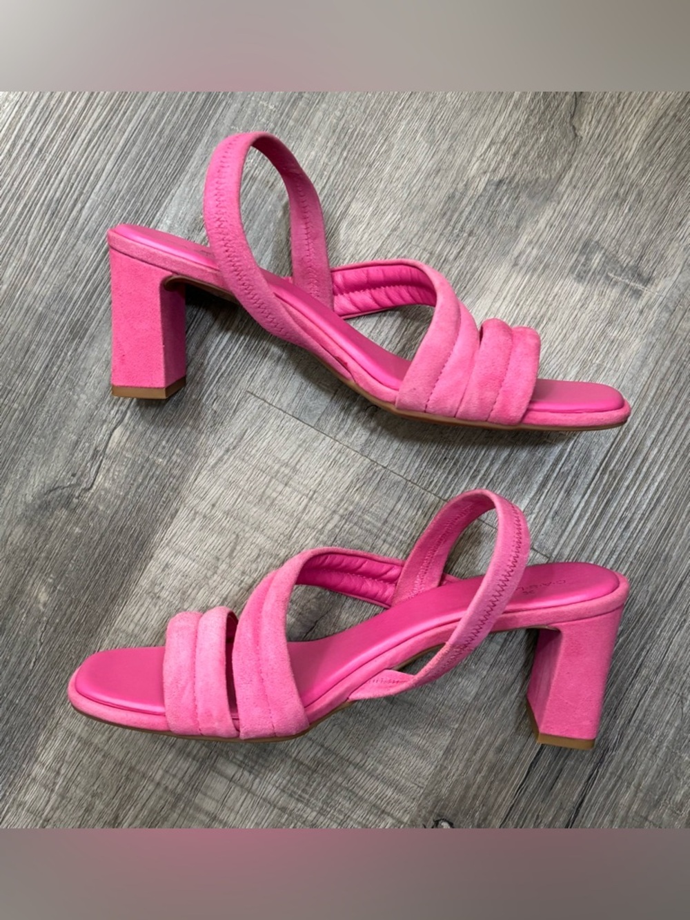 Caslon "Lennyn" Strappy Slingback, Block Heeled Sandals, Pink Suede, Sz 9.5M,GUC - Picture 2 of 12